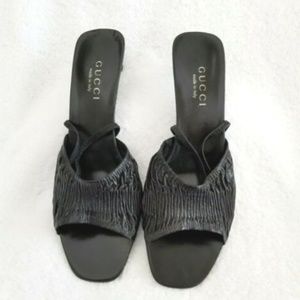 New Vintage 90s Gucci Black Mule Slingback 9.5B, M